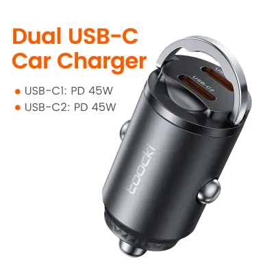 Toocki Bộ sạc xe hơi Sạc Nhanh Loại C cổng kép Kim Loại sạc nhanh Tương Thích Với iPhone 15 14 13 12 11 Pro Max iPad Samsung Huawei Xiaomi