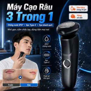 ⚡Ship Nhanh⚡Chống nước dao cạo râu 3 trong 1 Sạc USB di động máy cạo râu nam Cạo mặt nhanh dao cạo râu thông minh