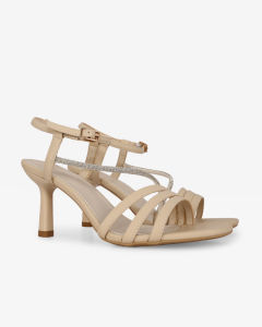 HCM Sandal Cao Gót Hạnh Dung HD27305BI ( Màu Nâu - Đen - Kem )
