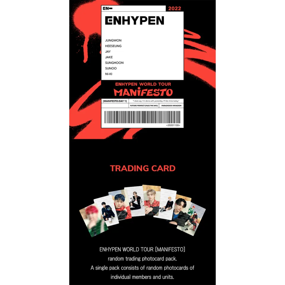 ENHYPEN - World Tour Manifesto Trading Card Kpop Merch Paper Card