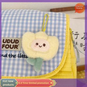 Graceful Cute Cartoon Plush Tulip Keychain Soft Stuffed Flower Dolls Bag Pendant Decoration Car Keyring Accessories Girl Gifts