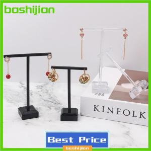 bashijian Metal Jewelry Display Stand Black Clear Acrylic Stud Earring Holder Hook Hanger Counter Case Jewelry Organizer Bouches Ornament