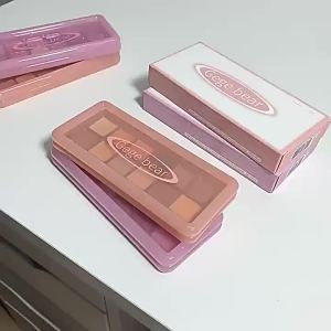 Gegebear tấm phấn mắt trà đá mười hai màu tinh tế không dễ bay màu hồng trang điểm làm đẹp hàng ngày tấm khoai môn