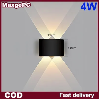MaxgePC 4W 6W 8W 10W LED Tường Ánh Sáng Ngoài Trời Không Thấm Nước Đèn Sân Vườn Nội Thất Tường Ánh Sáng Cho Phòng Ngủ Phòng Khách Hiên Chiếu Sáng