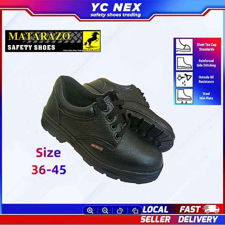 Safety Shoes SIZE 36-45 READY STOCK Low Cut Lace Up Steel Toe Cap