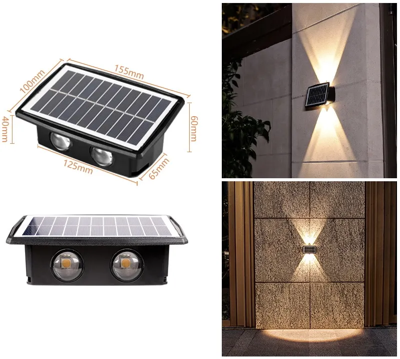 Solar panel store wall lights