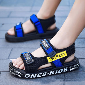 Summer Childrens Beach Sandals 5-12 Years Comfortable Breathable Velcro Flying Woven Casual Boys Sandals Size:27-39