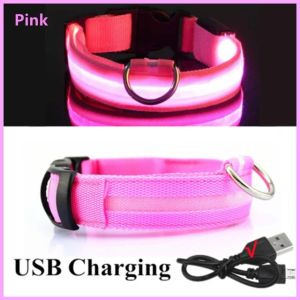 LED Dog Collar Light Anti-lost Collar For Dogs Puppies Night Luminous Supplies Pet Products Accessories USB Charging/Battery