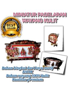 Miniatur Pagelaran Wayang Kulit Koleksi Hiasan Meja Kerajinan