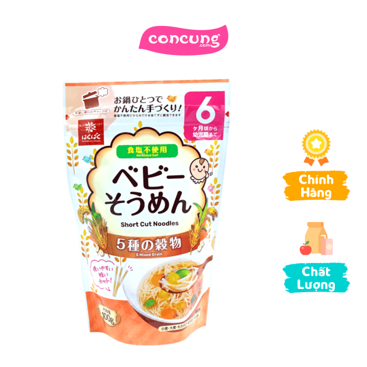 Mì Baby Somen 5 vị ngũ cốc dành cho trẻ từ 6 tháng tuổi (hiệu Hakubaku ...
