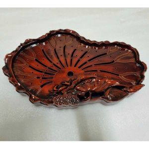 Khay trà Minh Hải dáng Lá Senthần tài nhựa giả gỗ cao cấp bền đẹp sang trọng