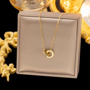 Jiashi thanh lịch Chữ Số La Mã nhẫn đôi vòng cổ kim cương cho phụ nữ thời trang và đa năng