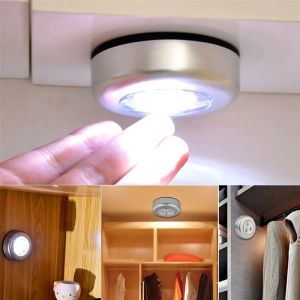 Mini Wireless 3 LED Push Touch Lamp Kitchen Cabinet Closet Night Wall Light