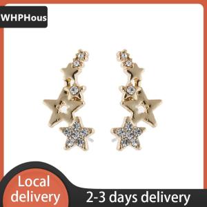[COD] WHPHous Ship within 24 hours 1Pair Hot Selling Simple Stylish Star Women Drop Earrings Shiny  Exquisite Versatile Female Earring Fashion Jewelry