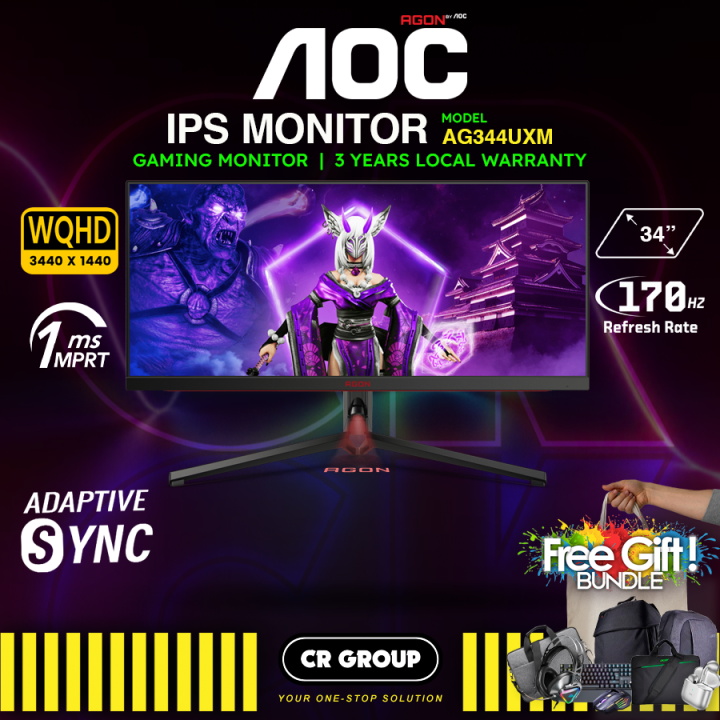 AOC AG344UXM 34" WQHD Gaming Monitor Adaptive Sync MiniLED 170Hz
