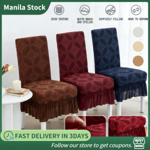 Chair Seat Cover Stretch Slipcover Jacquard Thick Fabric Non Slip Elastic Washable Removable Dining Room Home