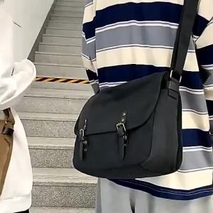 ⭐COD⭐Mens and womens crossbody bag casual r canvas bag fashionable and simple shoulder bag ing