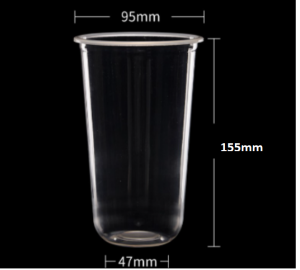 100 & 50pcs Plastic cup  Milk tea cups and Lids Plastic U & Y cup