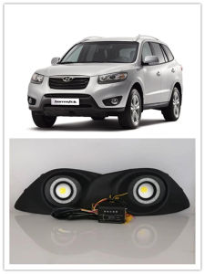 LED Fog Lights Assembly For Hyundai Santa fe 2010 2011 2012 Front Bumper Fog lamp Replacement Angel Eye Daylight Accessories