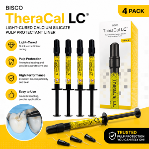 TheraCal LC Light Cure Calcium Hydroxide Pulp Capping 1/2/4Pcs Resin Modified Calcium Silicate for Pulp Protection & Lining