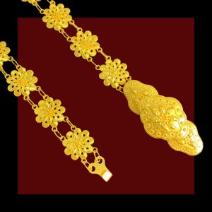 เข็มขัดทอง ทองชุบ เข็มขัดล้านนา เข็มขัดลายไทยประยุกต์ เข็มขัดผ้าซิ่น เข็มขัดเจ้าสาว สินค้าพร้อมจัดส่งจากประเทศไทย