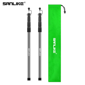 SANLIKE 2pcs Aluminum Alloy Tarp Poles Tent Poles Adjustable Anti Corrosion Sturdy Tarpaulin Pole with Silicone Protective Cover for Camping Hiking Outdoor Field Tent Accessories