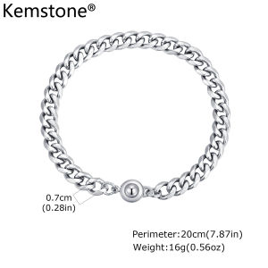 Kemstone Stainless Steel Mesh Chain Bracelet 3.6/5/7mm Width Snap Closure Mens Fashion Jewelry Gift