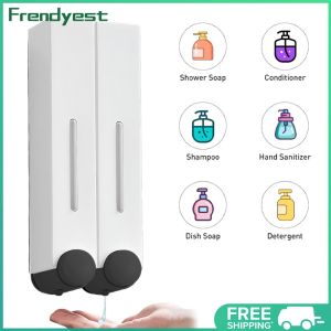 COD [Free Shipping] Elegant Wall-Mounted Shower Soap Dispenser No Drill Waterproof Bathroom Soap Dispenser with Large Capacity