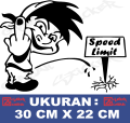 Sticker Mobil Animasi Kartun Lucu Speed Limit. 