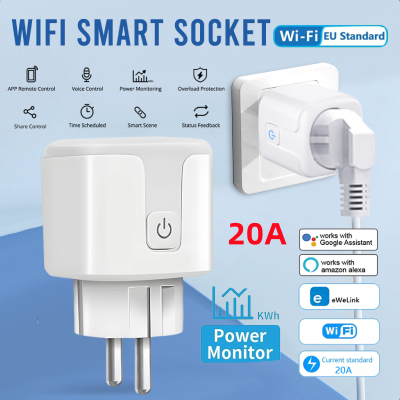 E cuộc sống cửa hàng thông minh ewelink ổ cắm thông minh wi-fi 20a 100-240v eu phích cắm thông minh 