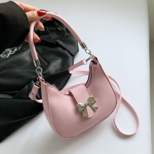 【Original+24hours delivery】Fashion Underarm Bag Women Bow Elegant Leather Armpit Bag Handbag Casual And Versatile Girls Sling Shoulder Crossbody Bag Tote Bag