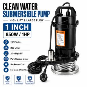 🌾1500W 1.5HP High‑Head Large‑Flow Clean Water Submersible Pump 220V 60Hz Submerged Water Pump with 1‑Inch Outlet Powerful Water Transfer Tool for Garden Watering Pond Circulation and Farm Irrigation System