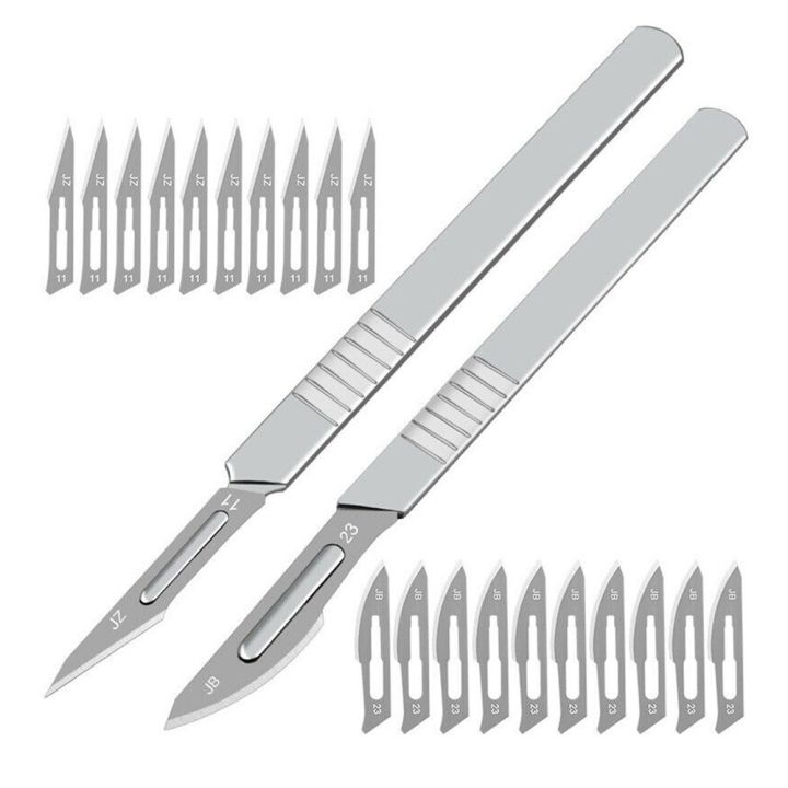 20pcs Sterile Blades Carbon Steel Scalpel Blades And 2pcs Scalpel ...