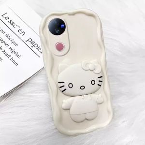 Phone Case VIVO V50 Y04 Y29s Y29 Y39 VIVOV50 5G 4G Soft Casing with Cartoon Mirror Stand Lens Protection Shockproof Back Cover 2025