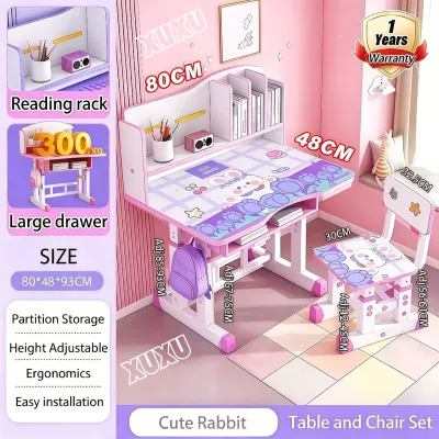 Study Table For Kids Boys&Girls Table Childrens Student Study Desk With Chair Set Combination Child Writing Desk Stand Age 3-12 - Durable Multi-functional