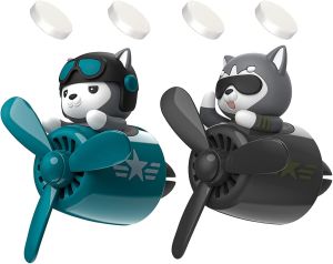 Pilot Car Air Freshener Cute Dog Car Vent Clip Air Freshener Automotive Air Outlet Fan Diffuser Automotive Interiors Vent Decoration (Shake Head Style - Dog)