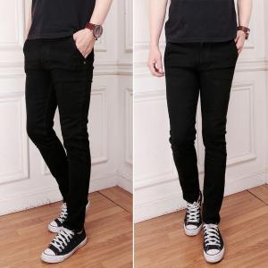 Celana Jeans Jumbo Pria Pensil Hitam Slim Fit Big Size 27-44