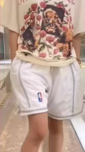 เย็บปักถักร้อยรุ่นสูง JUST DON Lakers James กางเกงบาสเก็ตบอล Raptors Magic Bulls กางเกงขาสั้นอเมริกัน King