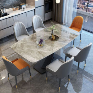 [Cozy ]Italian Sintered Stone Dining Table Square Table Dining Table Set