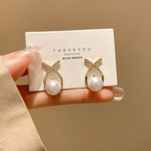 Anting Tusuk Wanita Korea Mutiara Hijab Giwang Model Tindik Stud Earrings Fashion Aksesoris HS E21