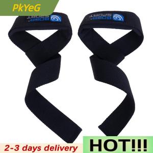 PkYeG 2X Padded weight lifting straps training gym gloves hand bar wrist wraps support