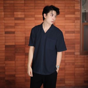 ANCSTR Kemeja Polos Linen Krinkle Oversized - Full Button