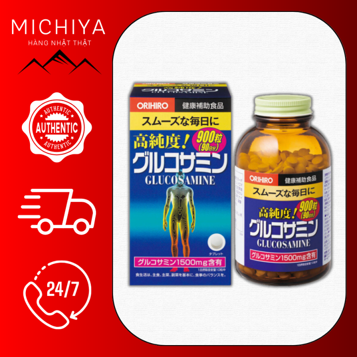 Viên uống bổ xương khớp Glucosamine Nhật Bản 900 viên, Viên giảm đau khớp Glucosamine Orihiro Nhật Bản
