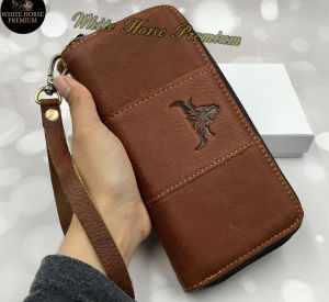 Rush Rider Clutch Long Zip Leather Wallet Genuine Cow Leather Purse