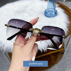 🔥Orfila Fashion Retro Square Frame Sunglasses Gradient Anti-UV Lens Rimless Women Sunglasses