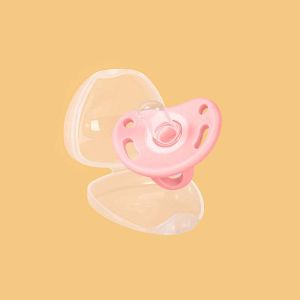 QVPYP Quà Tặng Em Bé Đầu Tròn Bằng Silicon Mềm Mại Thoải Mái Núm Vú Giả Em Bé Hoạt Hình Ngủ Cho Trẻ Sơ Sinh Kèm Hộp Đựng