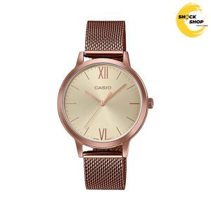 CASIO นาฬิกาผู้หญิง รุ่น LTP-E157MR-9A วัสดุสเตนเลสสตีล สีโรสโกลด์ คาสิโอ