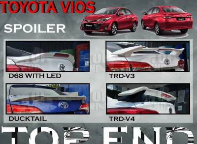 TOYOTA VIOS 2019 DRIVE 68 D68 DUCKTAIL TRD TRD V3 TRD V4 SPOILER TOP SPOILER GLASS SPOILER SKIRT LIP BODYKIT