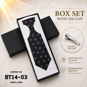 8CM * Premium Necktie Zip Tie Business Tie Premium Polyester Tie Box Set Men Standard Tie