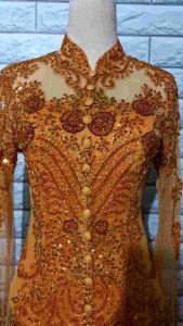 set kebaya pesta kebaya tunik ibu besan + longtorso dan rok prisket